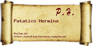 Patatics Hermina névjegykártya